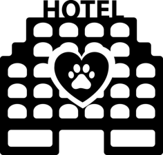 Pet Hotel Building Silhouette Svg Vector, Free Vectors File